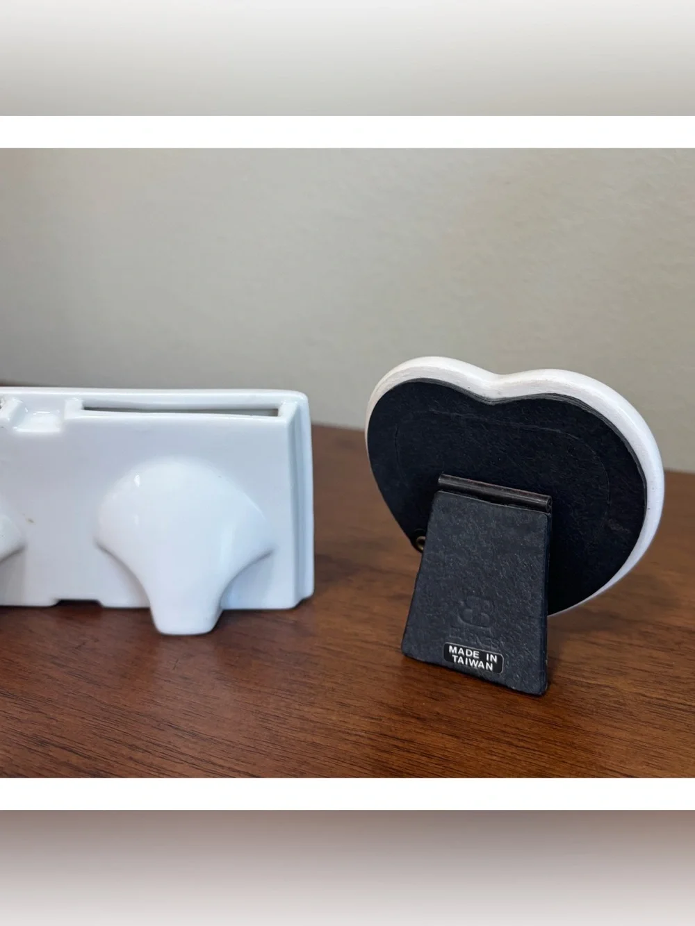 Vintage Ceramic Heart Mini Picture Frames Set Of 2